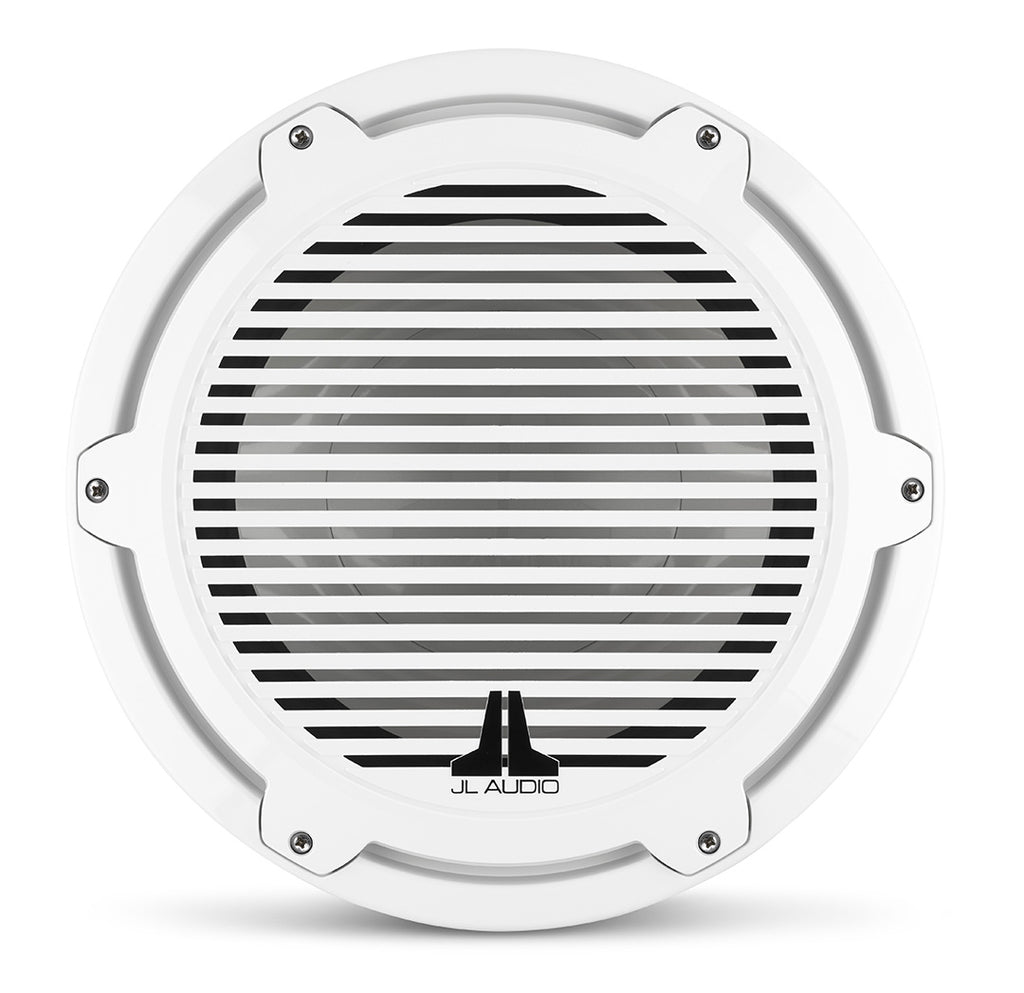 A M7 12 inch marine subwoofer unit with with a classic grille.
