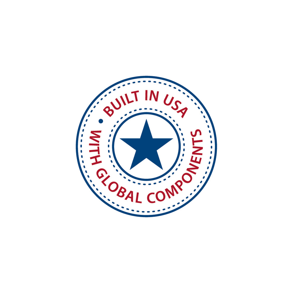 A logo of Built in U.S.A. with Global Components Technology