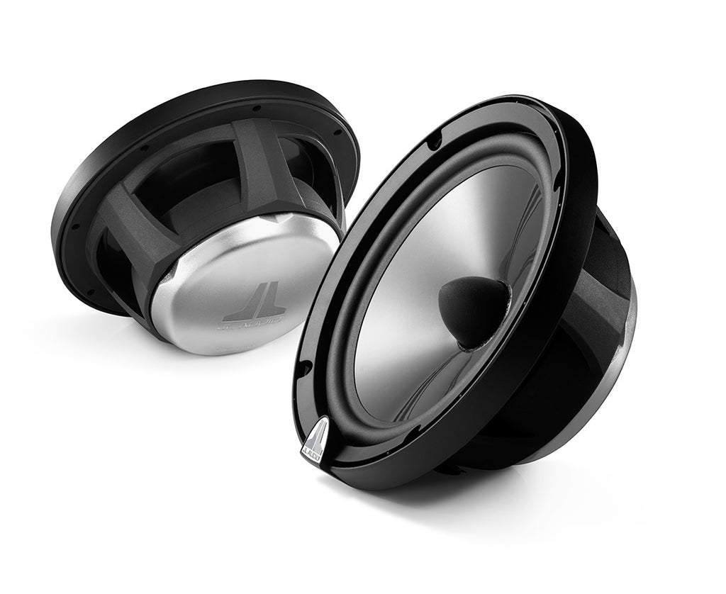 A pair of C3 650cw car audio speakers in different angles.