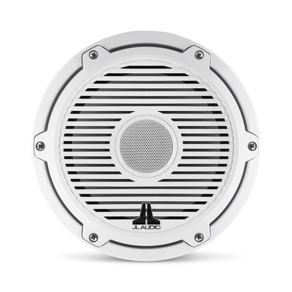 Front view of M6 8.8 inch marine speaker with classic grille.