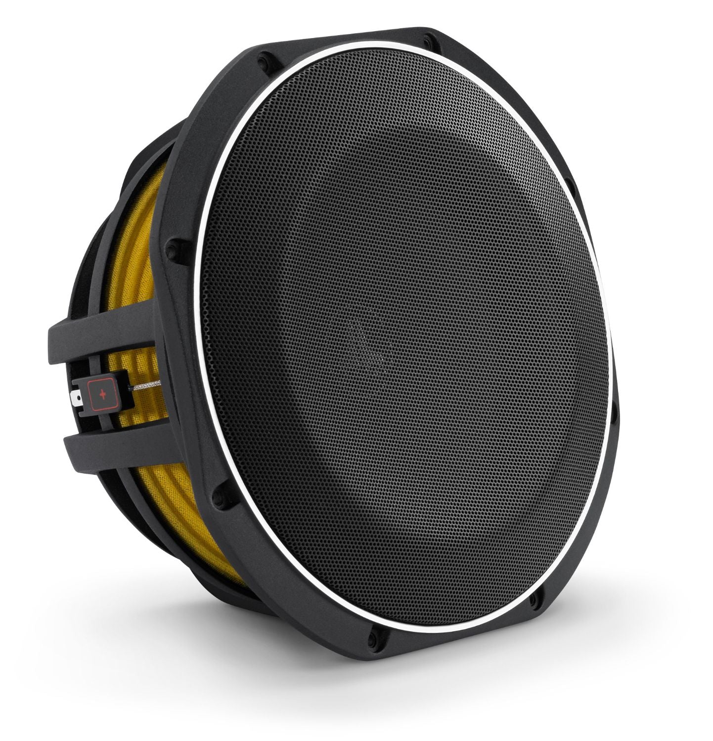 Front of 10TW1 Subwoofer Facing Right with Grille
