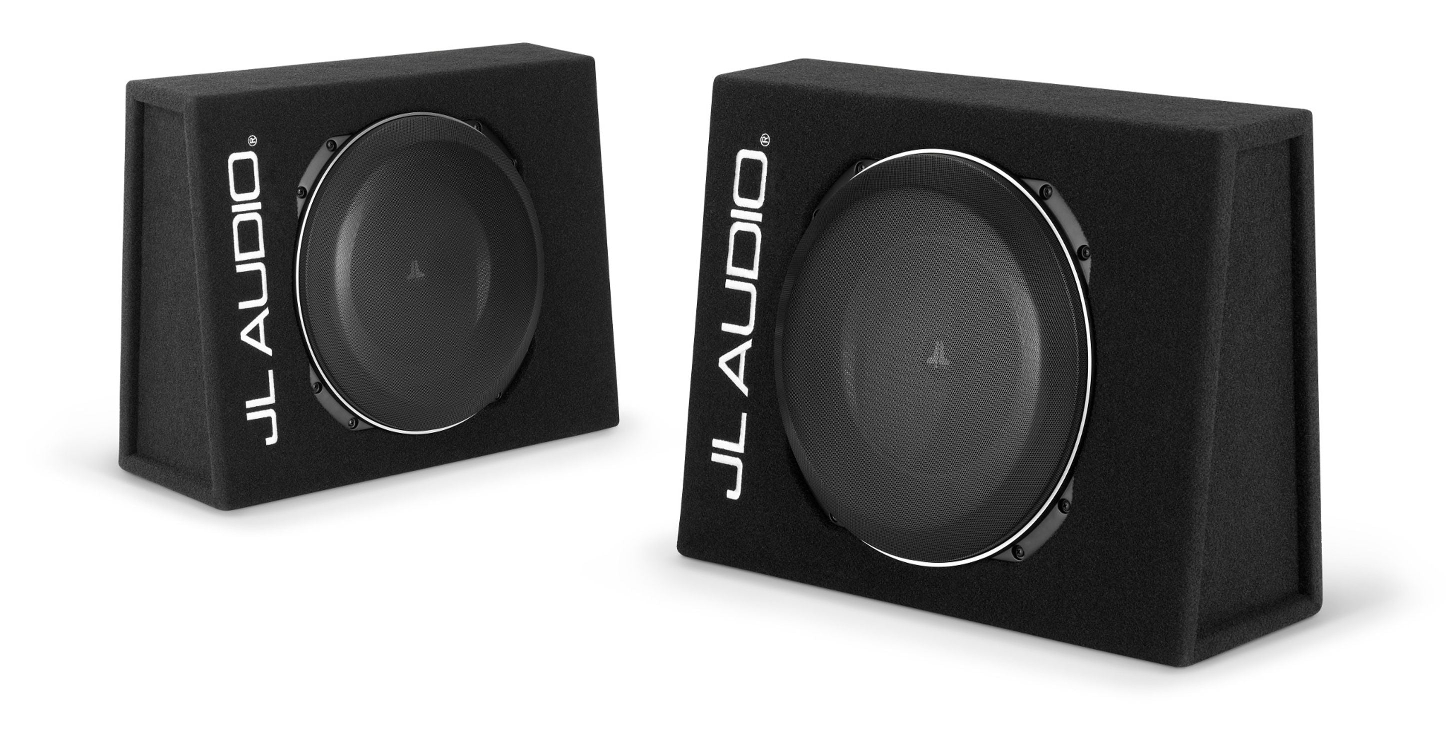CS113TG-TW5v2 Enclosed Subwoofer Pair Showing Front and Rear