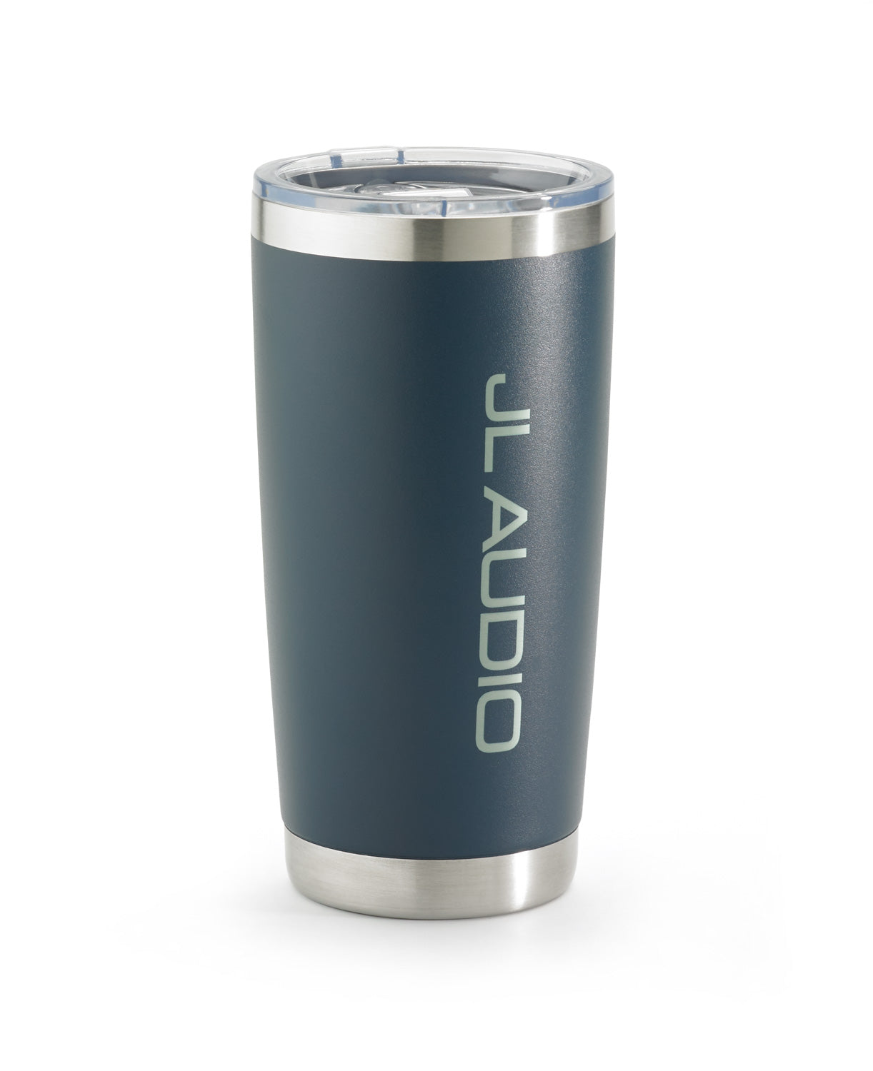 Navy Tumbler with lid and JL Audio logo