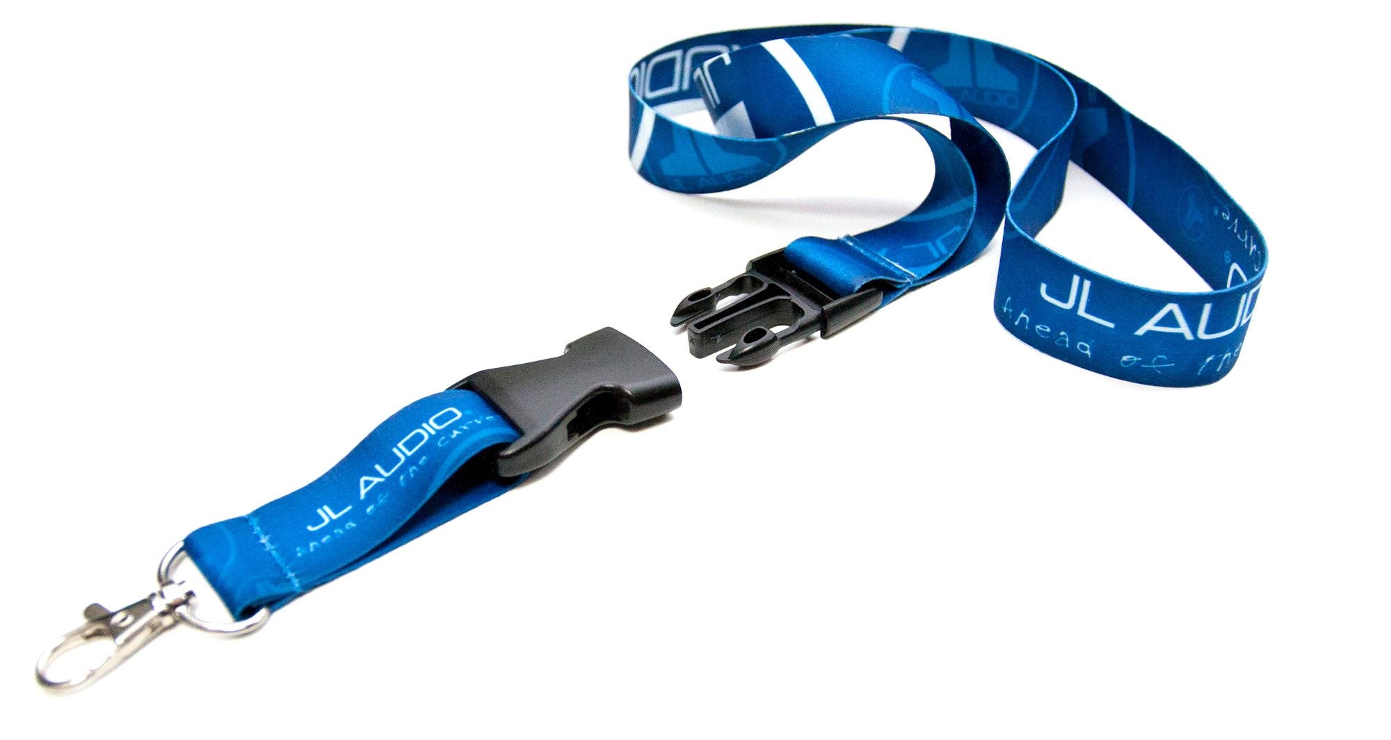 Blue Logo Lanyard showing Clip Disconnected