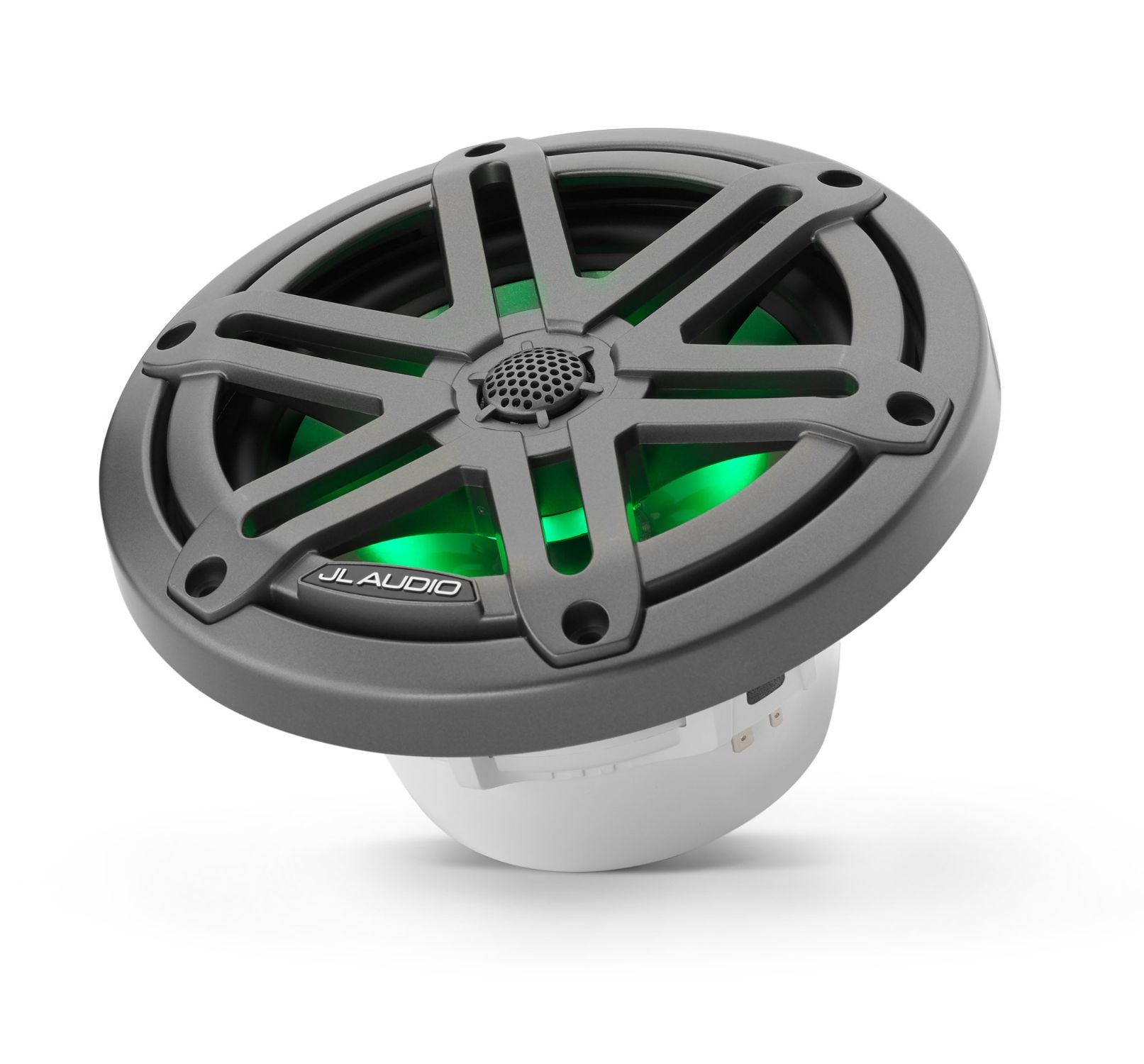 M3-650X-S-Gm-i Coaxial Speaker Tilted Lit with Green