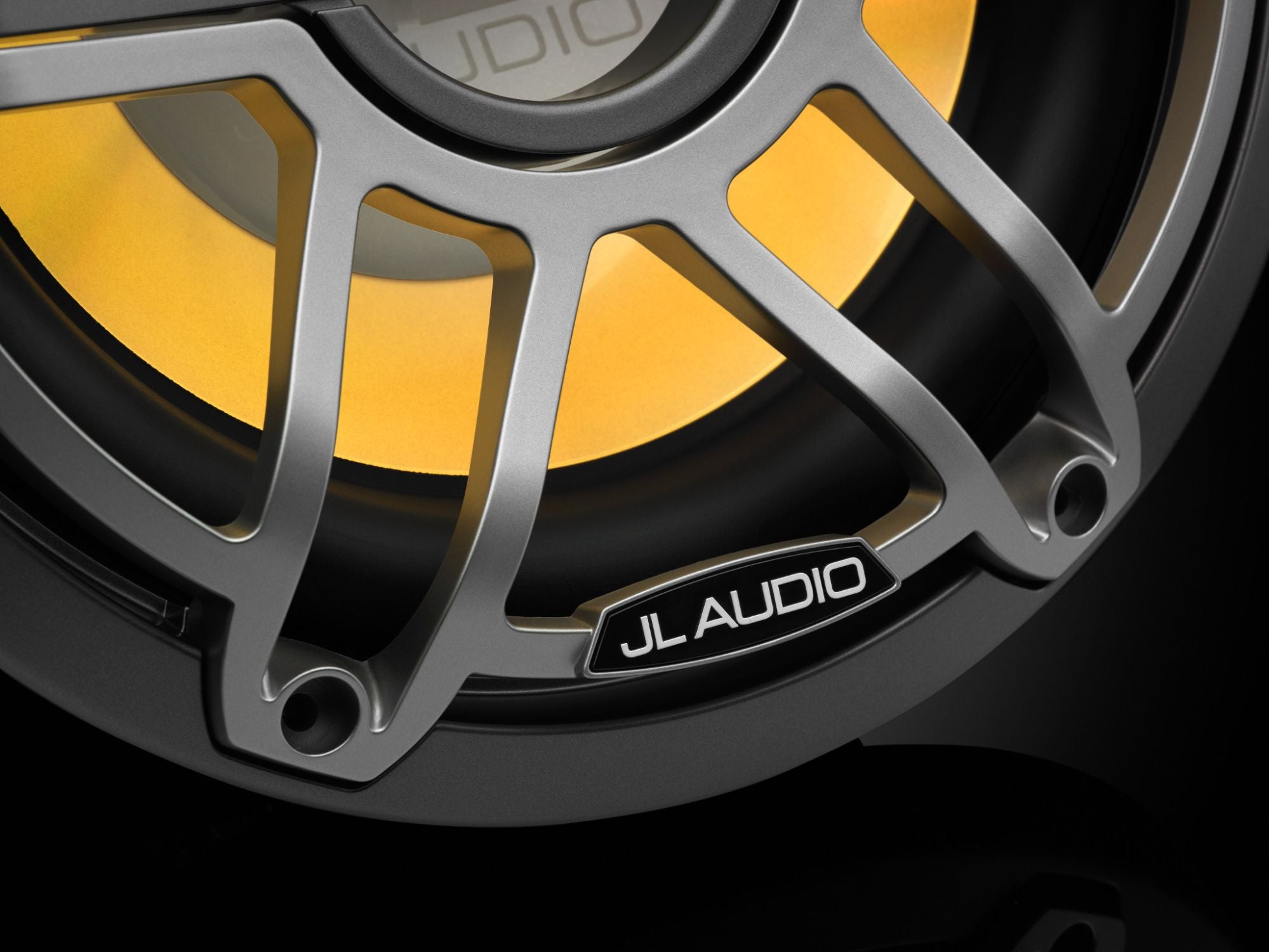 Detail of M6-10IB-S-GmTi-i-4 Subwoofer Lit with Yellow