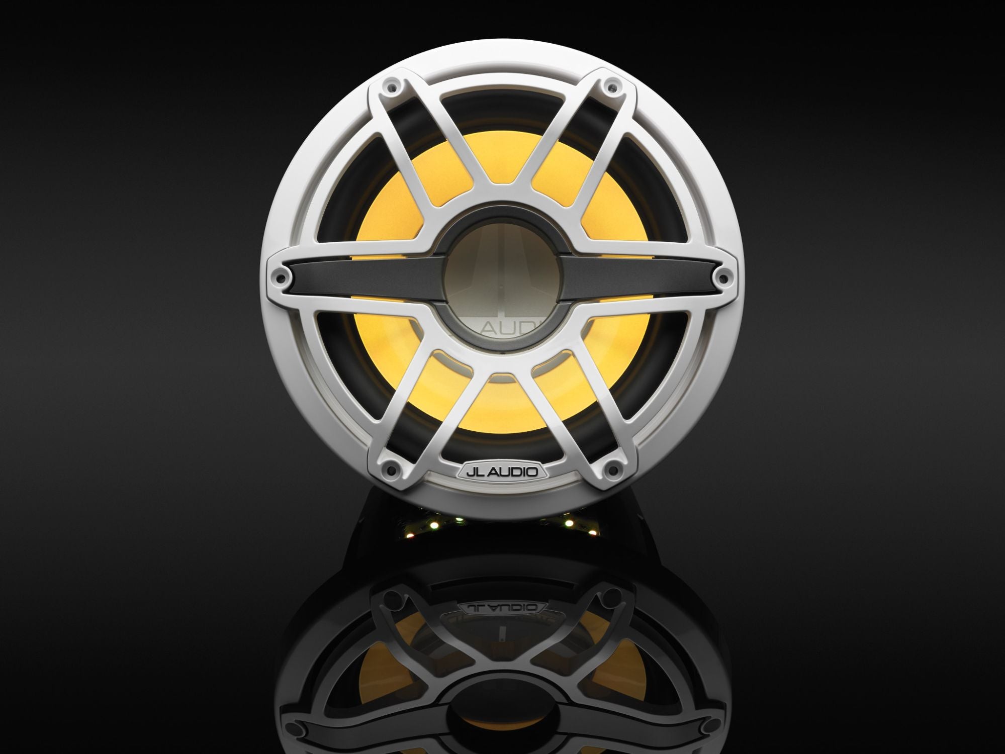 Detail of M6-10IB-S-GwGw-i-4 Subwoofer Lit with Yellow