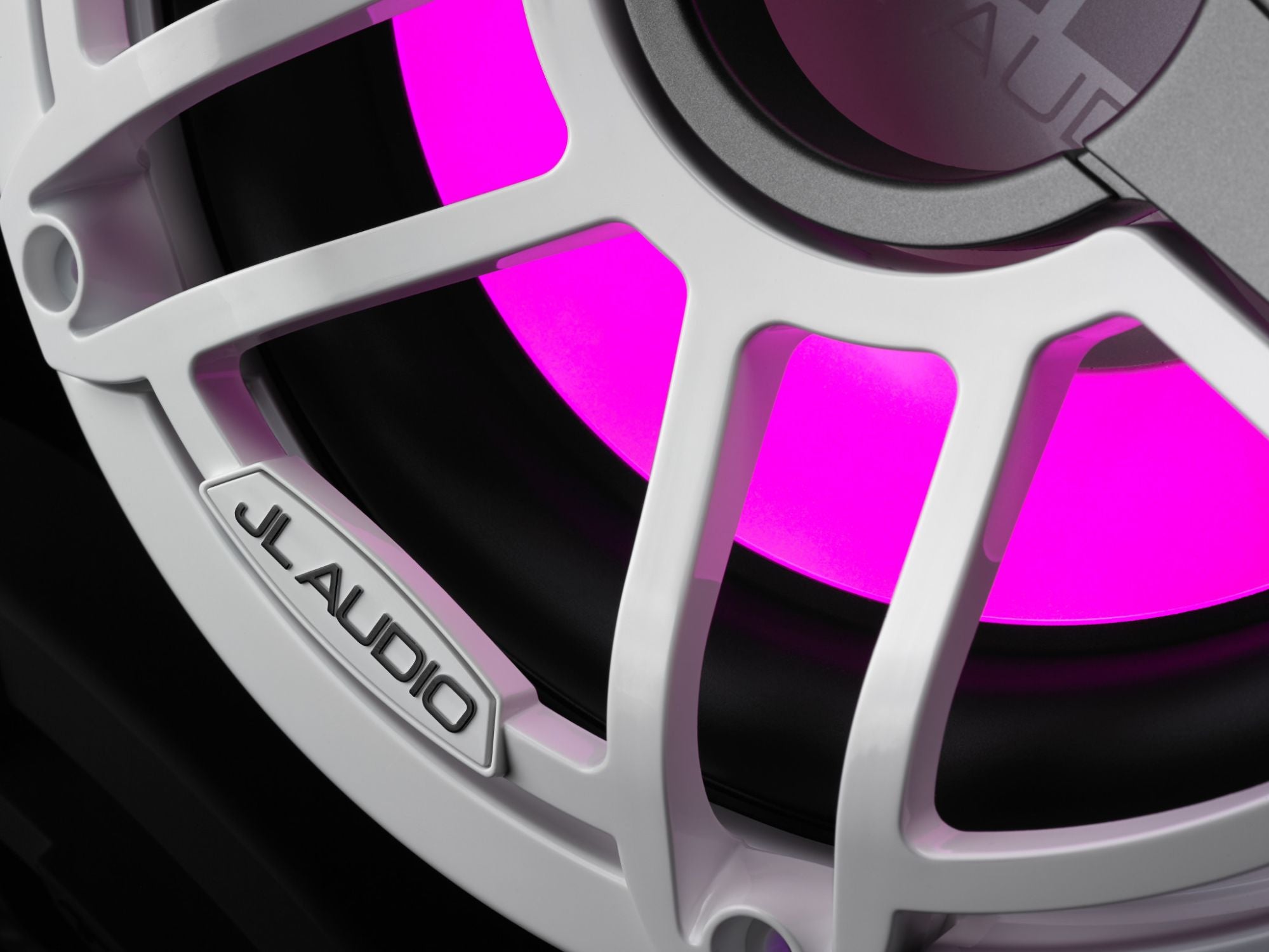 Detail of M6-10W-S-GwGw-i-4 Subwoofer Lit with Pink