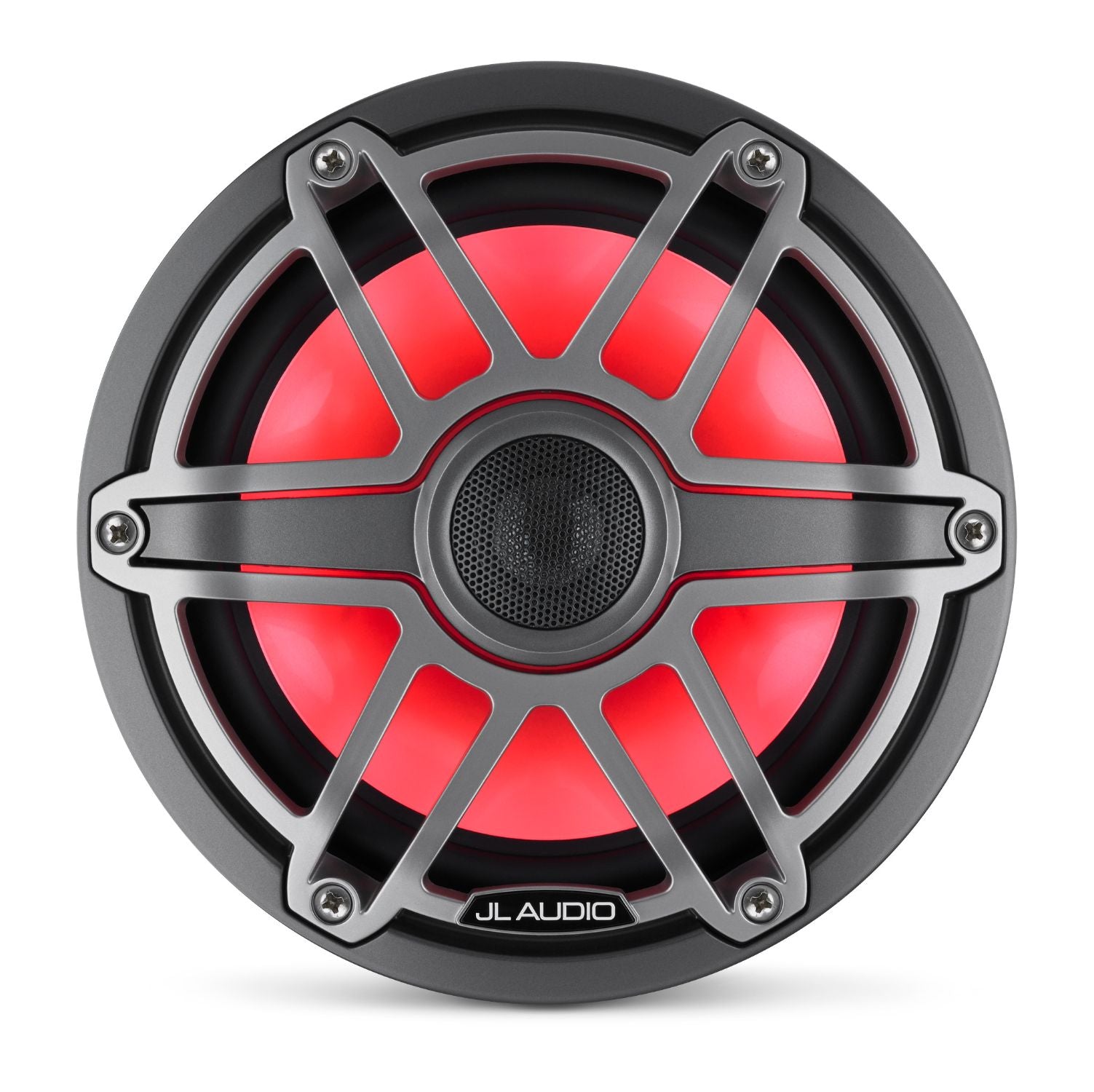 Front Overhead M6-770X-S-GmTi-i Coaxial Speaker Lit with Red