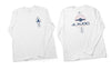 White M6 Rising Long Sleeve T-Shirt Front and Back